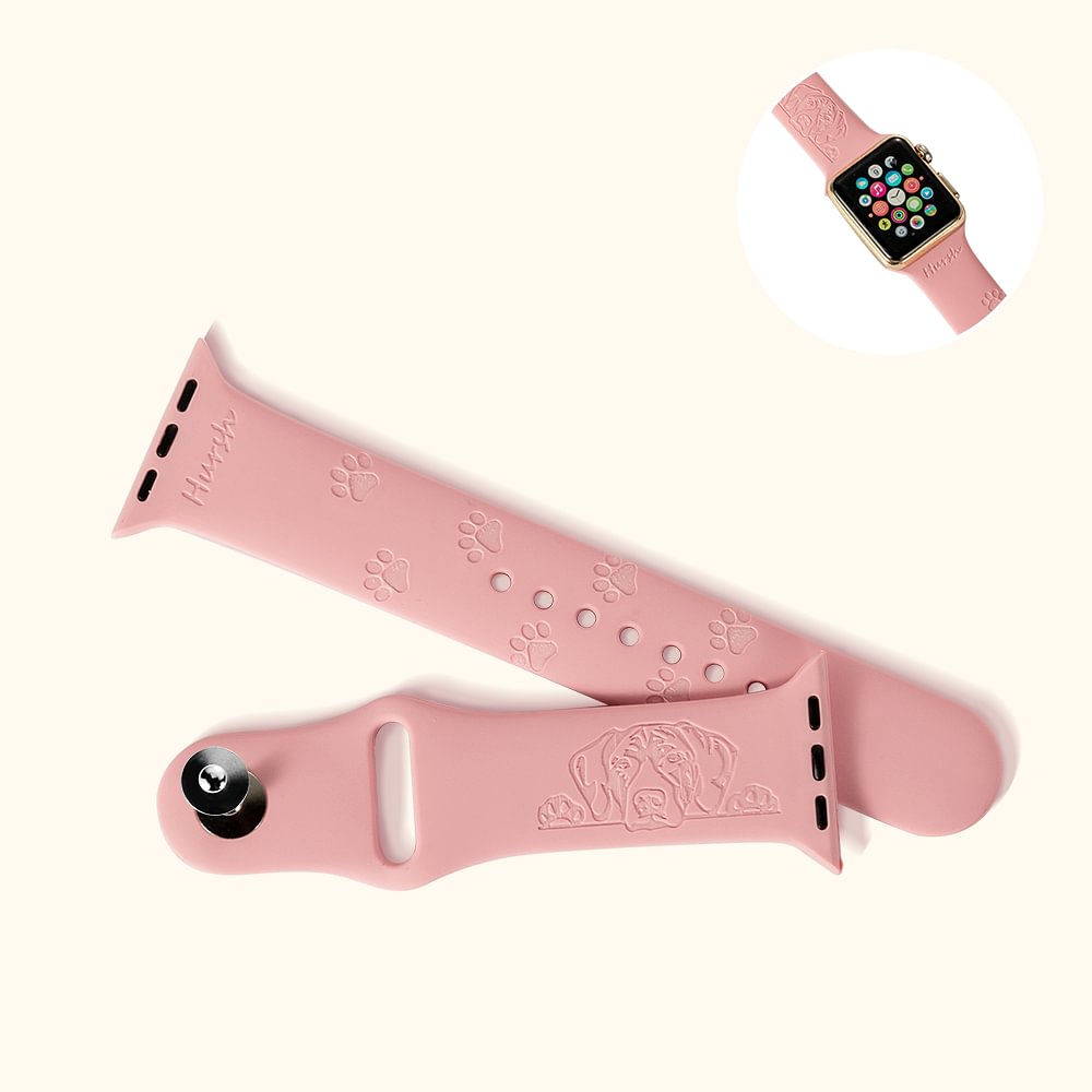 Bracelet de Montre Apple Personnalisé avec Motif de Chien et Nom Accessoire en Silicone Cadeau Anniversaire pour Ceux Qui Aiment les Animaux