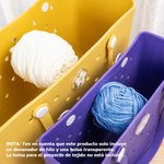 Bolsa clara personalizada con nombre para hilo de crochet portátil giratorio ideal para viajes vacaciones y regalo para amantes de las manualidades