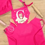 Tablier en Cuisine Personnalisé avec Nom Initiale et Motif d'Animal Toque Incluse Cadeau Anniversaire pour Enfants