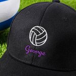 Personalized Embroidered Ball Icon Adjustable Baseball Cap with Name and Number Birthday Gift for Ball Sports Lover