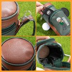 Gepersonaliseerde Cartoon Karakter lederen golftas Gear Organizer met naam Verjaardag Vaderdag geschenk voor golfliefhebbers mannen