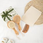 Personalisierte hölzerne Geburt Blume Baby Haarbürste Kamm Set mit Namen Neugeborenes Baby Dusche Geschenk für Jungen Mädchen