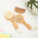 Personalisierte hölzerne Geburt Blume Baby Haarbürste Kamm Set mit Namen Neugeborenes Baby Dusche Geschenk für Jungen Mädchen