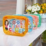 Personalizado Claro Cool Sisters Club Cartoon Personaje Bolsa de Maquillaje impermeable con Nombre Aniversario Cumpleaños Regalo para Mujeres Niñas