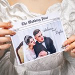Invitation personnalisée The Wedding Post Photo Hot Stamping Effect avec nom, date et lieu Cadeau de mariage pour les invités des jeunes mariés