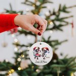 Personalised Cute Dancing Skeletons Ceramic Ornament with Name and Year Funny Holiday Decoration Day of The Dead Gift for Couple