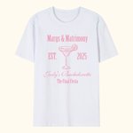 Personalised Margs and Matrimony Cocktail Theme 100% Cotton T-shirt with Text Multicolour Available Bridesmaid Bachelorette Party Gift for Her