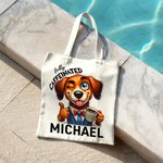 Personalisierte Cartoon-Charakter Tier vor Kaffee koffeinhaltigen Canvas-Tasche mit Namen Geburtstag Geschenk für Büroangestellte Kaffee-Liebhaber Familie Freund