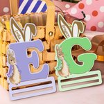 Personalisierte niedlichen Peter Rabbit hölzernen Geld Halter mit Initialen und Namen Ostern Korb Stuffers Geschenk für Kinder
