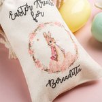 Personalisierte Peter Rabbit 12oz Multicolor Rim Emaille Becher Drawstring behandeln Tasche mit Namen Geburtstag Ostern Party Gunst Geschenk für Kinder