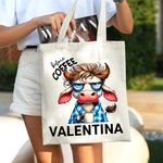 Personalisierte Cartoon-Charakter Tier vor Kaffee koffeinhaltigen Canvas-Tasche mit Namen Geburtstag Geschenk für Büroangestellte Kaffee-Liebhaber Familie Freund