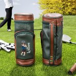 Gepersonaliseerde Cartoon Karakter lederen golftas Gear Organizer met naam Verjaardag Vaderdag geschenk voor golfliefhebbers mannen
