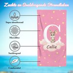 Gepersonaliseerde Ster Bosdier Extra Groot Sneldrogende Strandlaken met Initiaal Naam Strandzwembad Feest Verjaardag Cadeau voor Jongens Meisjes