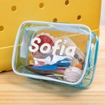 Bolsa clara personalizada con nombre para hilo de crochet portátil giratorio ideal para viajes vacaciones y regalo para amantes de las manualidades