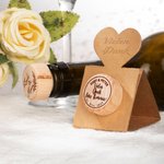 Personalisierter Holz Weinkorken Verschluss mit Pop-up Stopper Ständerkarte Geschenk für Weinliebhaber