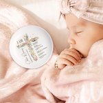 Personalised Floral Cross Bible Verse Ceramic Ring Dish Jewellery Tray with Name First Communion Party Decoration Christening Baptism Gift for Girls