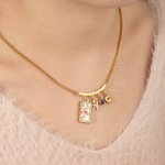 Collier personnalisé Tarot Zodiac Birthstone Initial Number Dainty Astrology Jewelry Birthday Gift for Women Astrology Lovers