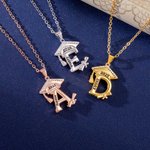 Personligt Zircon Grad Cap Initialhalsband med graverat namn År Dainty Smycken Födelsedag Klass 2025 Graduation Present för kvinnor Graduates