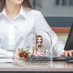 Personalisierte Cartoon Business Charakter Geburt Blume Herz Acryl Plaque mit Namen Geburtstag Förderung Schreibtisch Dekor Geschenk für Büroangestellte
