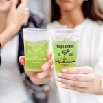 Margs & Matrimony Vasos de Plástico Desechables con Texto Set de 10 Vasos de Plástico Desechables para Despedidas de Soltera Regalo para Novios