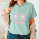 Personalized Pink Bow Greek Letters Sorority Name T-shirt Sweatshirt with Year Birthday Party Gift for Sisters Friends | Callie × Affinity Licensing