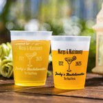 Margs & Matrimony Vasos de Plástico Desechables con Texto Set de 10 Vasos de Plástico Desechables para Despedidas de Soltera Regalo para Novios