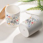 Pot de Fleurs en Céramique Personnalisé avec 1-9 Mains et Noms Base en Bambou Cadeau de Fête des Mères Grand-Mères pour Femme