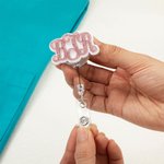 Badge personnalisé en acrylique avec monogramme Cadeau d'anniversaire pour médecin, infirmière, personnel médical