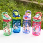 Personalisierte Cute Bunny Floral Initial 16oz Kind Wasserflasche mit Namen und Stroh zurück zu Schule glücklich Ostern Geschenk für Jungen Mädchen