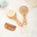 Personalisierte hölzerne Geburt Blume Baby Haarbürste Kamm Set mit Namen Neugeborenes Baby Dusche Geschenk für Jungen Mädchen
