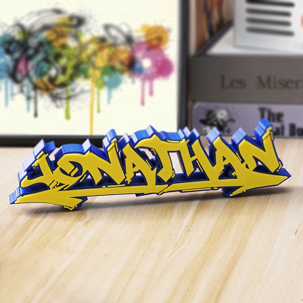 Gepersonaliseerde Multicolor 3D Gedrukte Graffiti Naamplaat Kantoor Bureau Decor Housewarming Verjaardagscadeau voor vrienden Graffiti liefhebbers