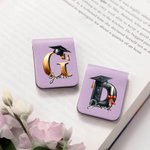 Personalisierte Multicolor Graduation Cap Initial Magnetische Leder Lesezeichen Clip mit Namen Graduation Geschenk für Freund Familie