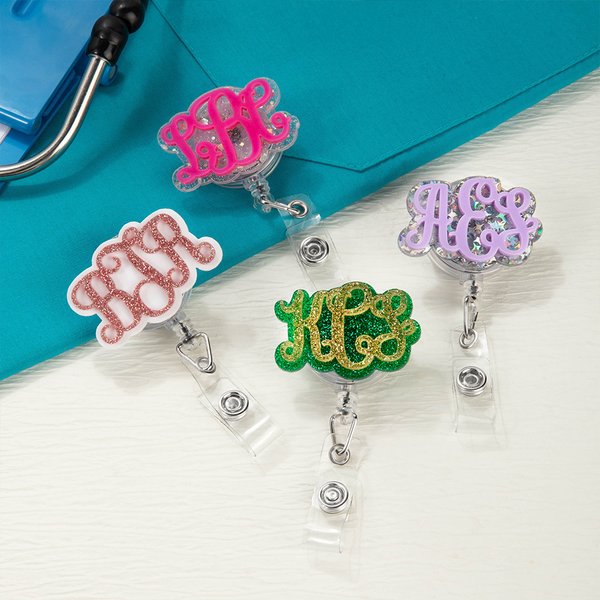 Personalized Acrylic Monogram Badge Reel Medical Birthday Appreciation Gift for Doctor Nurse Medical Staff