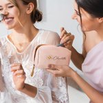 Borsa trucco personalizzata con nome Accessori da viaggio portatili Compleanno Regalo di addio al nubilato per le donne