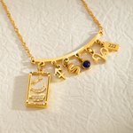 Collier personnalisé Tarot Zodiac Birthstone Initial Number Dainty Astrology Jewelry Birthday Gift for Women Astrology Lovers