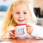 Personalized Cute Easter Bunny Gradient Initial 12oz Enamel Mug with Name Party Favor Easter Gift for Kids