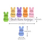 Gepersonaliseerde 1-15 Paashazen Familie Houten Blok Set met Naam Kleurrijke Blozende Konijn Huisdecoratie Paascadeau voor Moeder en Grootmoeder