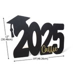 Personalized Wooden Glitter Graduation Cap Guestbook Sign with Name and Year Graduation Party Decoration Gift for Class of 2025 Graduates