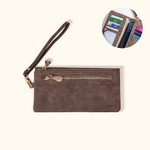 Personalized Multiple Compartment  Multicolor Leather Engraved Name Wallet with Wristlet Birthday Wedding Bridesmaid Gift for Women