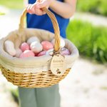 Personalisierte niedlichen Hasen hölzernen Osterkorb Tag mit eingraviertem Namen Eier jagen Party Gunst Ostern Geschenk für Kinder