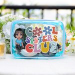 Personalizado Claro Cool Sisters Club Cartoon Personaje Bolsa de Maquillaje impermeable con Nombre Aniversario Cumpleaños Regalo para Mujeres Niñas