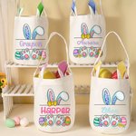 Personalisierte niedlichen Bogen Hase Ohr wiederverwendbaren Korb mit Namen Ostereierjagd Zubehör Party Geburtstag Geschenk für Jungen Mädchen