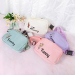 Personalisierte Vintage Geburt Blume Name wasserdicht Crossbody Fanny Pack Taille Tasche mit verstellbarem Gurt Geburtstag Geschenk für Frauen