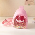 Bolsa personalizada Shakable Sequins Cute Colorful Fanny Pack Cross Body Bag with Name Birthday Vacation Gift for Kids