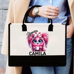 Personalisierte Cartoon-Charakter Tier vor Kaffee Canvas Tasche mit Namen Tote Bag Büro Geburtstag Geschenk für Kaffee-Liebhaber Familie Freund