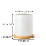 Pot de Fleurs en Céramique Personnalisé avec 1-9 Mains et Noms Base en Bambou Cadeau de Fête des Mères Grand-Mères pour Femme