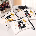 Personalisierte Initial Graduation Cap Name Makeup Tasche mit Armband Graduation Geschenk für Freund Familie