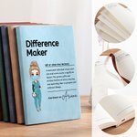 Gepersonaliseerd Verschil Maker Cartoon Medisch Karakter A5 Notitieboekje met Naam 200 Pagina's Verjaardag Dankbaarheidsgeschenk voor Verpleegkundige Arts Medisch Personeel