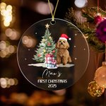 Gepersonaliseerd Olieverfschilderij Kerstmuts Hond Kat Foto Duidelijk Acryl Ornament met Naam en Jaar Eerste Kerstmis Home Decor Huisdier Feest Cadeau voor Huisdiereigenaren