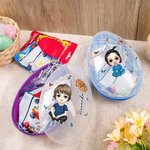 Uovo di Pasqua grande personalizzato con personaggio in stile cartone animato farfalla fiore di nascita e nome decorazione o regalo per bambini